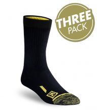 FIRST TACTICAL - 6" Cotton Duty Socks - 3 Pack - Black