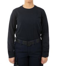 FIRST TACTICAL - Tactix Cotton Long Sleeve T-Shirt - Chest Pocket - Midnight Navy - Women's